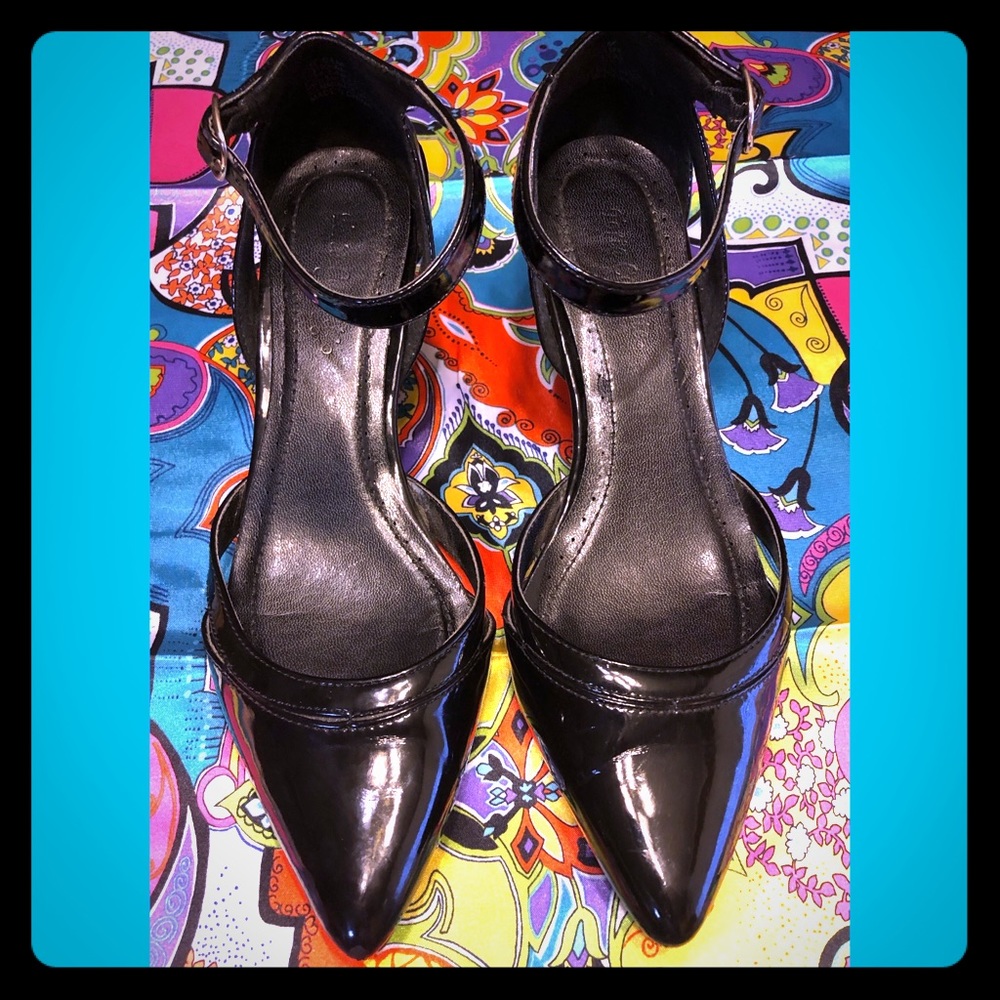 Black Ankle Strap Pumps